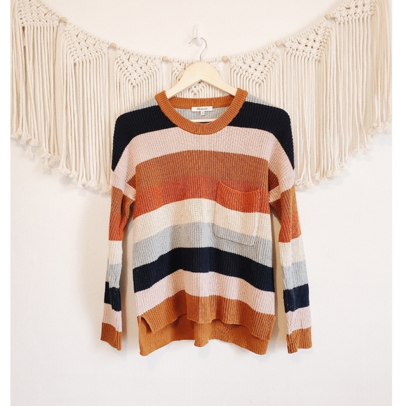 Madewell Sweaters - MADEWELL Colorful Striped Knit Pocket Sweater XS